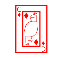 Colored Playing Card Knight Of Diamonds
