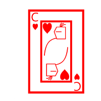 Colored Playing Card Knight Of Hearts