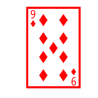 Colored Playing Card Nine Of Diamonds