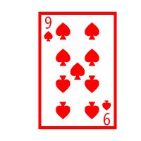 Colored Playing Card Nine Of Spades