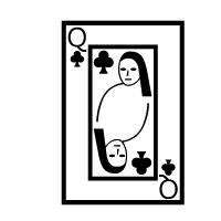 Playing Card Queen Of Clubs