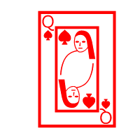 Colored Playing Card Queen Of Spades