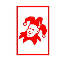 Colored Playing Card Red Joker