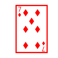 Colored Playing Card Seven Of Diamonds