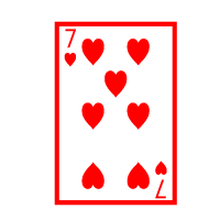 Colored Playing Card Seven Of Hearts