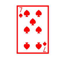 Colored Playing Card Seven Of Spades