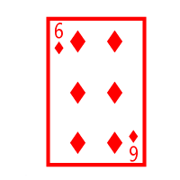 Colored Playing Card Six Of Diamonds