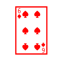 Colored Playing Card Six Of Spades
