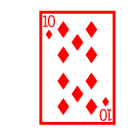 Colored Playing Card Ten Of Diamonds