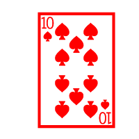 Colored Playing Card Ten Of Spades