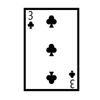 Playing Card Three Of Clubs