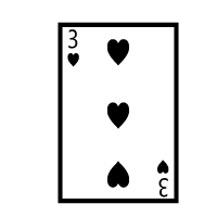 Playing Card Three Of Hearts