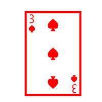 Colored Playing Card Three Of Spades