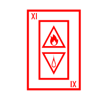 Colored Playing Card Trump 11 (Water, Fire)