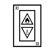 Playing Card Trump 11 (Water, Fire)