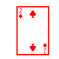Colored Playing Card Two Of Clubs