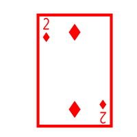 Colored Playing Card Two Of Diamonds