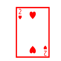 Colored Playing Card Two Of Hearts