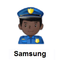 Police Officer: Dark Skin Tone on Samsung