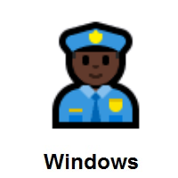 Police Officer: Dark Skin Tone on Microsoft Windows