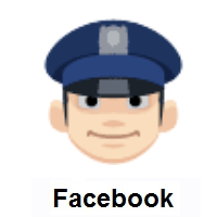 Police Officer: Light Skin Tone on Facebook