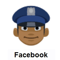 Police Officer: Medium-Dark Skin Tone on Facebook
