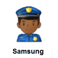 Police Officer: Medium-Dark Skin Tone on Samsung