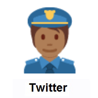 Police Officer: Medium-Dark Skin Tone on Twitter Twemoji