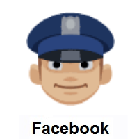 Police Officer: Medium-Light Skin Tone on Facebook