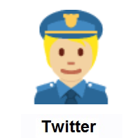 Police Officer: Medium-Light Skin Tone on Twitter Twemoji