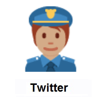 Police Officer: Medium Skin Tone on Twitter Twemoji