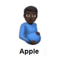 Pregnant Man: Dark Skin Tone on Apple iOS