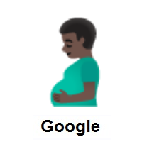 Pregnant Man: Dark Skin Tone on Google Android