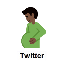 Pregnant Man: Dark Skin Tone on Twitter Twemoji