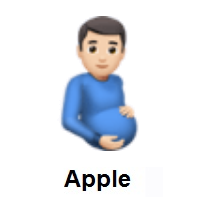 Pregnant Man: Light Skin Tone on Apple iOS