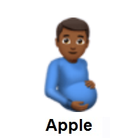 Pregnant Man: Medium-Dark Skin Tone on Apple iOS
