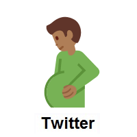 Pregnant Man: Medium-Dark Skin Tone on Twitter Twemoji