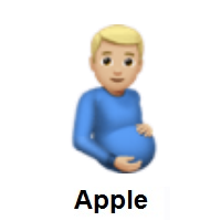 Pregnant Man: Medium-Light Skin Tone on Apple iOS