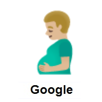 Pregnant Man: Medium-Light Skin Tone on Google Android