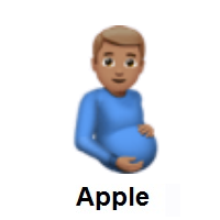Pregnant Man: Medium Skin Tone on Apple iOS