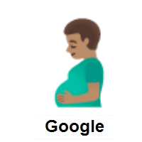 Pregnant Man: Medium Skin Tone on Google Android