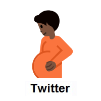 Pregnant Person: Dark Skin Tone on Twitter Twemoji