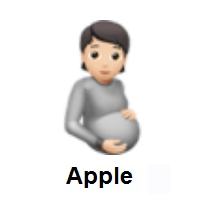 Pregnant Person: Light Skin Tone on Apple iOS