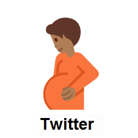 Pregnant Person: Medium-Dark Skin Tone on Twitter Twemoji