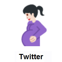 Pregnant Woman: Light Skin Tone on Twitter Twemoji