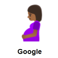 Pregnant Woman: Medium-Dark Skin Tone on Google Android