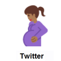 Pregnant Woman: Medium-Dark Skin Tone on Twitter Twemoji