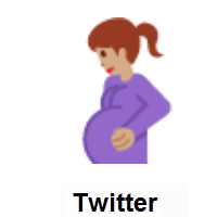 Pregnant Woman: Medium Skin Tone on Twitter Twemoji