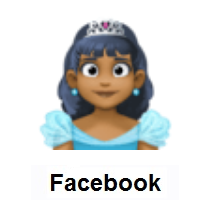 Princess: Medium-Dark Skin Tone on Facebook
