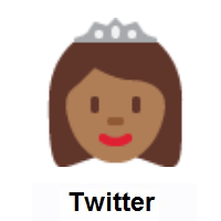 Princess: Medium-Dark Skin Tone on Twitter Twemoji